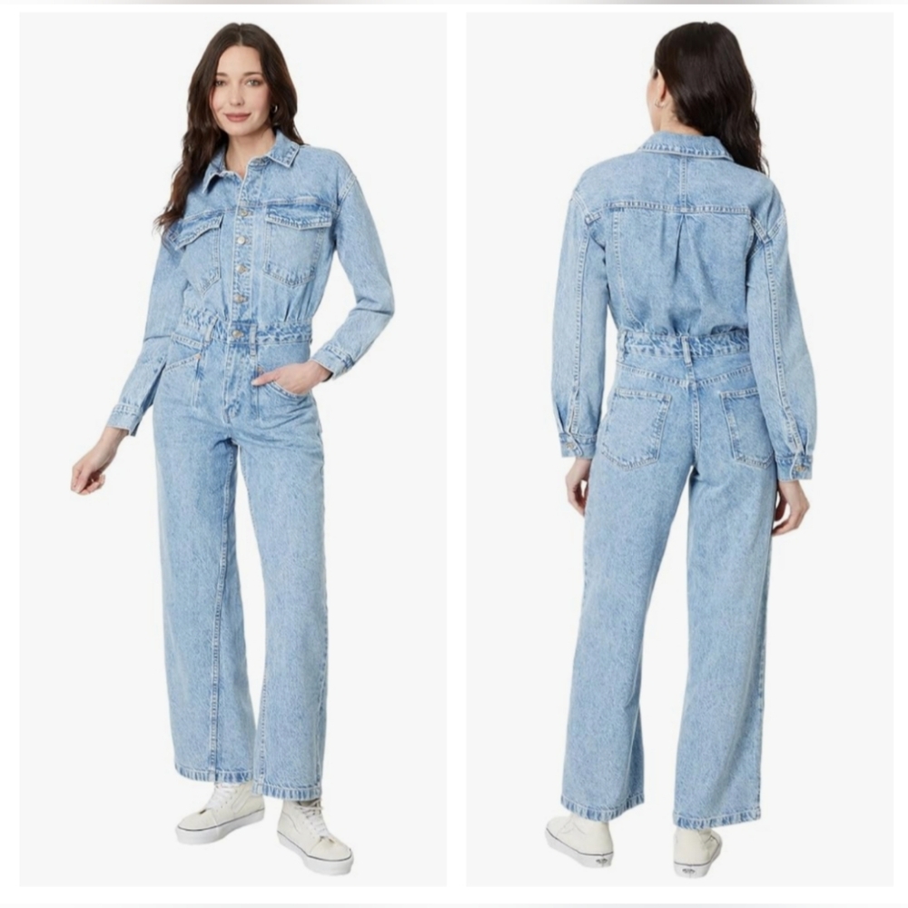 Free People Touch the Sky Denim Jumpsuit - Picture 2 of 15